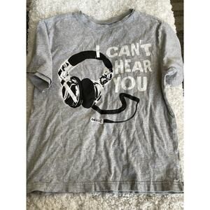 Crazy 8s boys sz. 10/12 gray "I can't hear you" headphone tee. Cute, fun